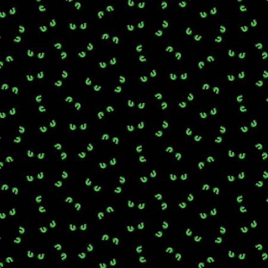 Trick or Treat Cat's Eyes Black Michael Miller Cotton Fabric MM-CX10333-BLAC-D