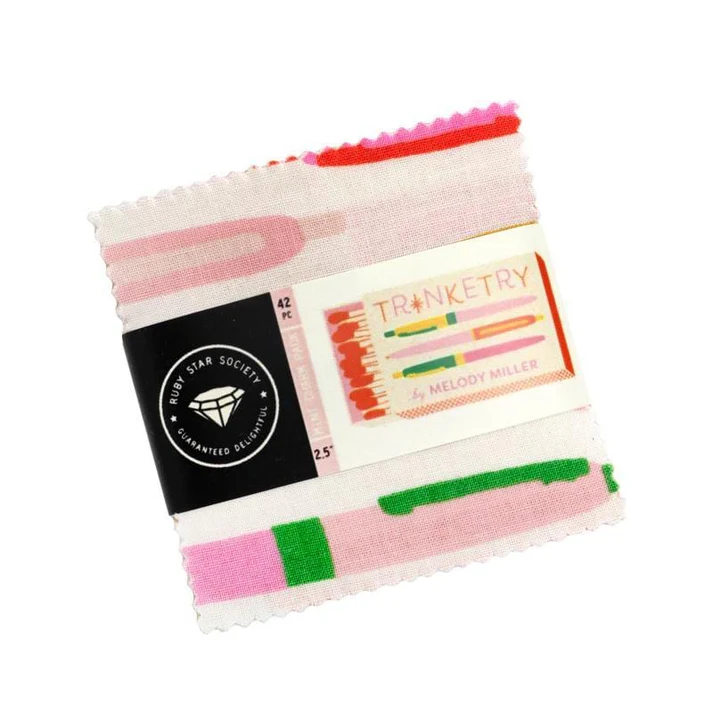 Trinketry 2.5"x2.5" Squares Mini Charm Pack 42pcs Melody Miller Ruby Star Society Moda Cotton Fabric MD-RS0109-MC