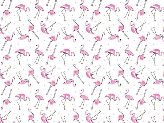 Tropical Splash Flamingo Friends White Kanvas Studio Benartex Cotton Fabric BE-15184-09