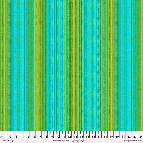 Tropicalism Banana Leaves Cool Green Blue Odile Bailloeul Free Spirit Cotton Fabric | US Fabric Shop