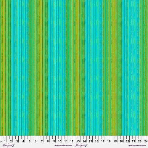 Tropicalism Banana Leaves Cool Green Blue Odile Bailloeul Free Spirit Cotton Fabric