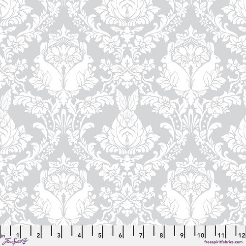True Colors Ghost Bunny Whisper Grey Tula Pink Free Spirit Cotton Fabric FS-PWTP251.WHISPER