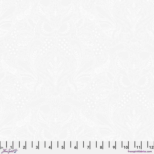 True Colors Ghost Owl Paper White Tula Pink Free Spirit Cotton Fabric FS-PWTP250.PAPER