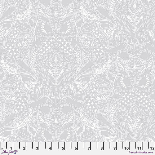 True Colors Ghost Owl Whisper Grey Tula Pink Free Spirit Cotton Fabric FS-PWTP250.WHISPER