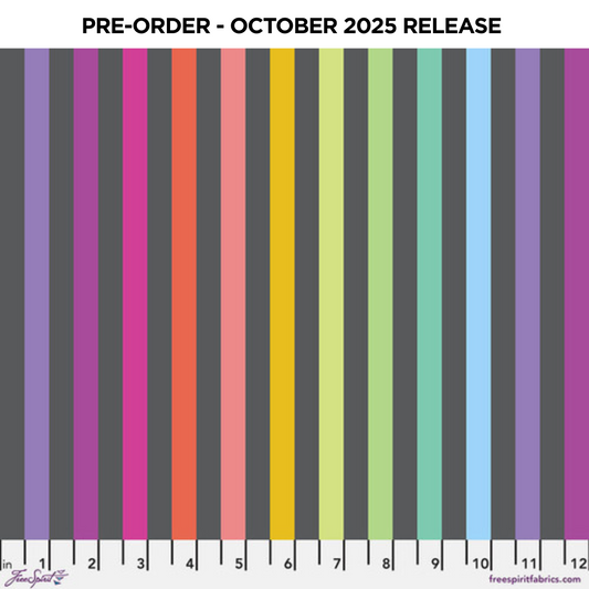 PRE-ORDER | OCT 2025 | True Colors Graywork Disco Stripe Carbon Tula Pink Free Spirit Cotton Fabric FS-PWTP231.CARBON
