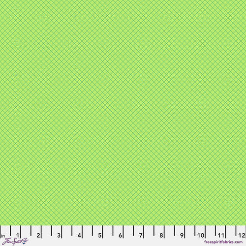 True Colors On the Grid Apple Green Tula Pink Free Spirit Cotton Fabric FS-PWTP255.APPLE