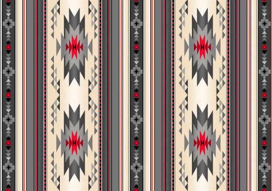 Tucson Aztec Southwestern Native American Stripe Grainy Elizabeth Studio Cotton Fabric