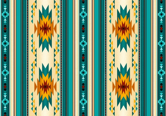 Tucson Mini Stripe Turquoise Elizabeth's Studio Cotton Fabric