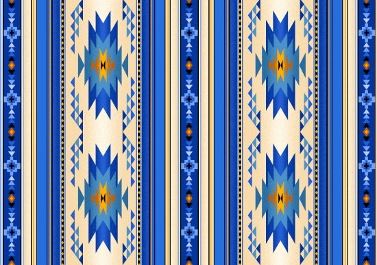 Tucson Mini Stripe Royal Blue Elizabeth's Studio Cotton Fabric