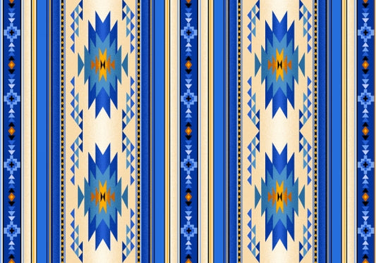 Tucson Mini Stripe Royal Blue Elizabeth's Studio Cotton Fabric