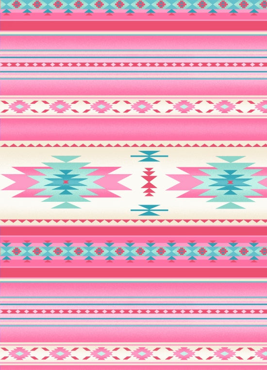 Tucson Stone Aztec Southwestern Native American Stripe Soft Pink Elizabeth's Studio Cotton Fabric