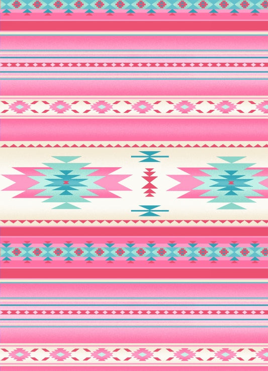 Tucson Stone Aztec Southwestern Native American Stripe Soft Pink Elizabeth's Studio Cotton Fabric