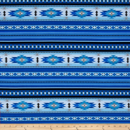 Tucson Stone Blanket Blue Elizabeth's Studio Cotton Fabric