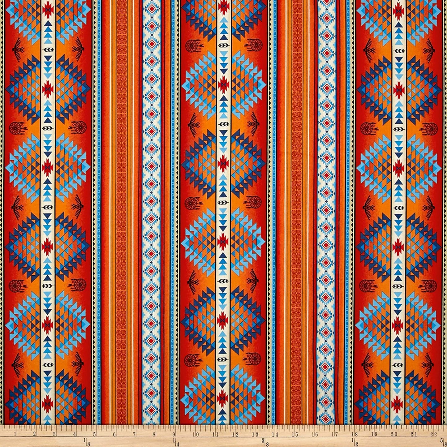 Tucson Stripe Terracotta Elizabeth's Studio Cotton Fabric