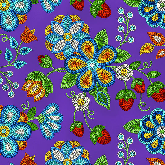 Tucson Beaded Strawberry Purple Elizabeth's Studio Cotton CANVAS Fabric ES-C594 Purple