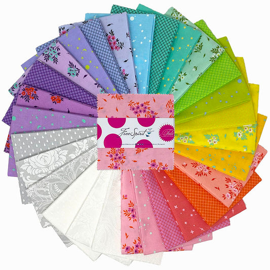 Tula's True Colors 2025 5" Squares 42pcs Tula Pink Free Spirit Cotton Fabric FS-FB6CPTP.TRUECOLORS