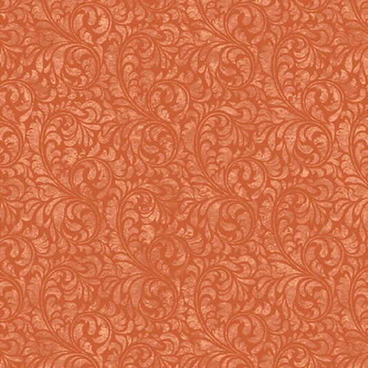 Turkey Time Traditional Scroll Pumpkin Skyline Studio Benartex Cotton Fabric