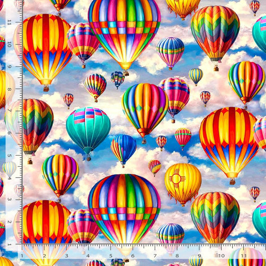 Turn around the World Hot Air Balloon Multi Timeless Treasures Cotton Fabric TT-DONA-CD3719-MULTI