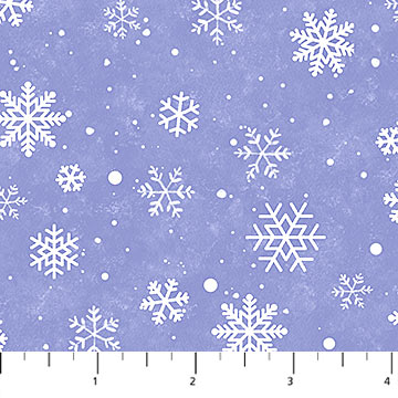 Twas The Night Before Christmas Snowflakes Blue Simon Treadwell Northcott Cotton Fabric