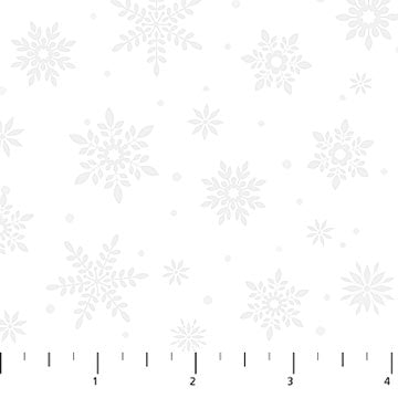 Twas The Night Before Christmas Snowflakes White Pigment Simon Treadwell Northcott Cotton Fabric