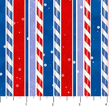 Twas The Night Before Christmas Stripe White Multi Simon Treadwell Northcott Cotton Fabric