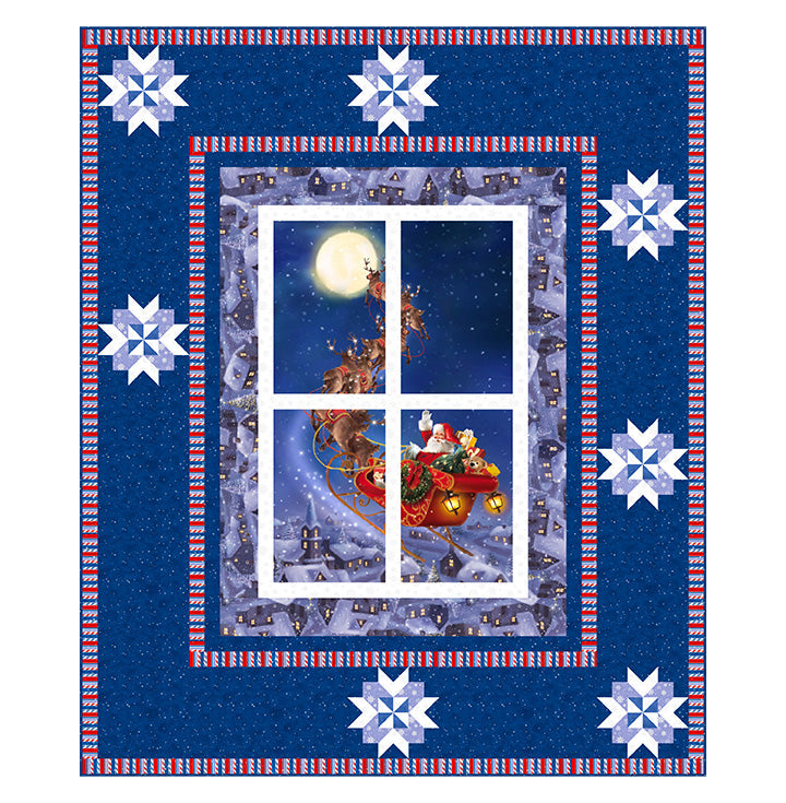 Twas The Night Before Christmas Window View Quilting Pattern 61"x73" Cathey Marie Designs Northcott