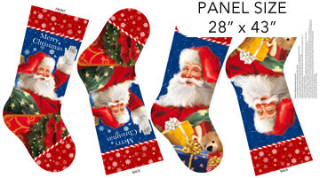 Twas The Night Before Christmas Stocking Panel 28" Simon Treadwell Northcott Cotton Fabric