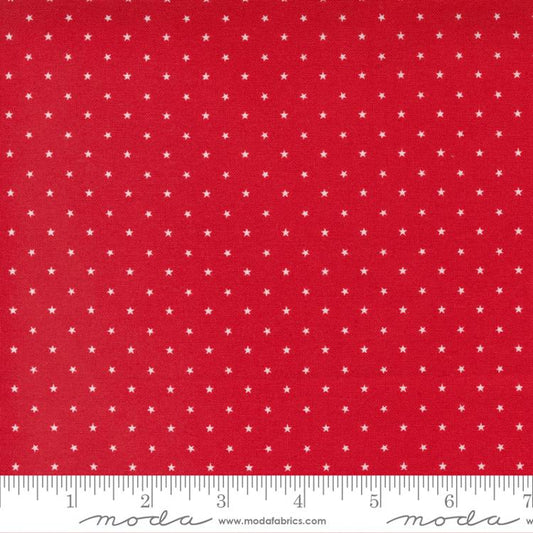 Twinkle Dot Star Cherry Red April Rosenthal of Prairie Grass Moda Cotton Fabric