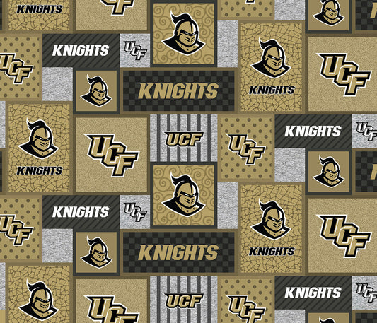 Central Florida Knights NCAA College Patch Sykel Enterprises Polyester FLEECE Fabric UCF-1177