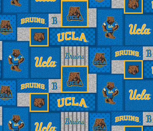 UCLA Bruins NCAA College Patch Sykel Enterprises Polyester FLEECE Fabric UCLA-1177