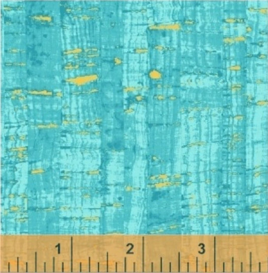 Uncorked Aqua Light Blue Metallic Thread Windham Cotton Fabric