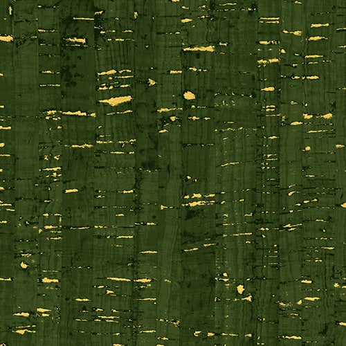 Uncorked Hunter Green Gold Metallic Thread Windham Cotton Fabric