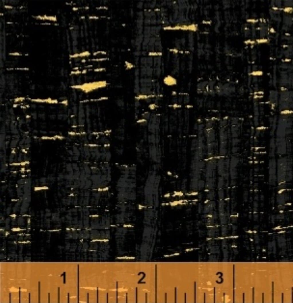 Uncorked Onyx Black Metallic Thread Windham Cotton Fabric