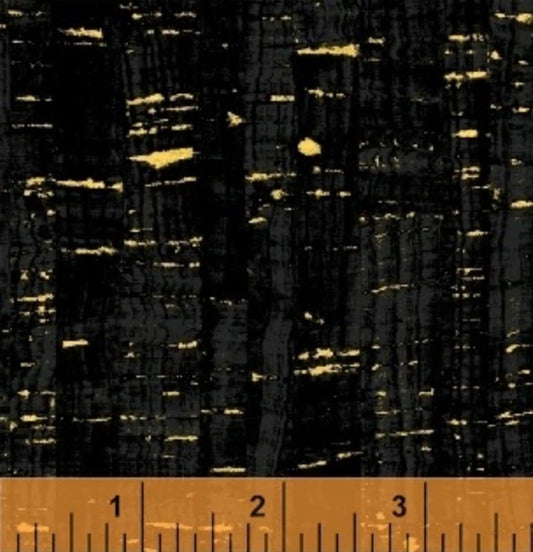 Uncorked Onyx Black Metallic Thread Windham Cotton Fabric