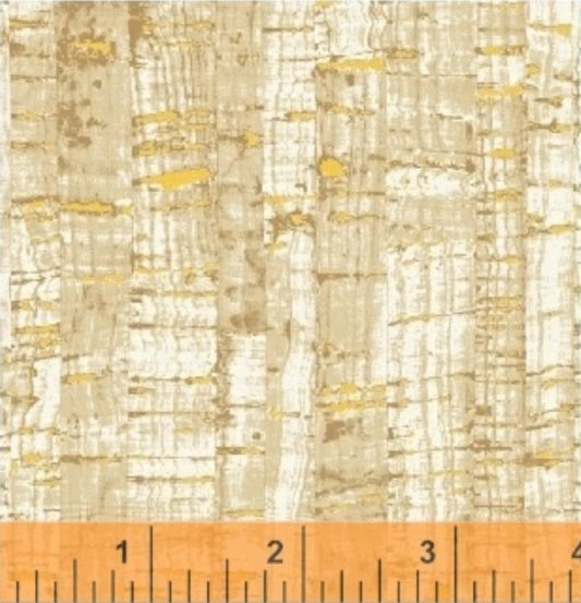 Uncorked Sandalwood White Metallic Thread Windham Cotton Fabric