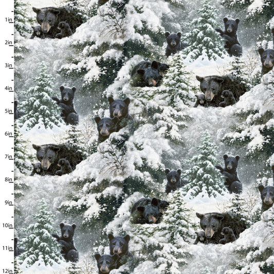 Under the Moonlight Hibernation Time Multi Abraham Hunter 3 Wishes Cotton Fabric 3W-23764-MLT