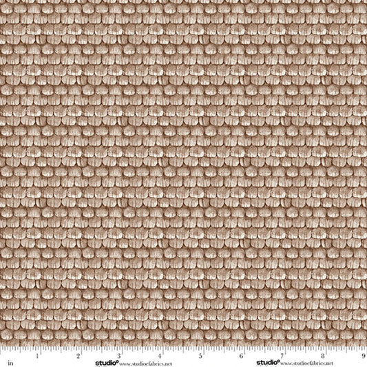 Unexpected Red Shingle Taupe Beige Rebecca Canale Studio E Cotton Fabric SE-9284-33
