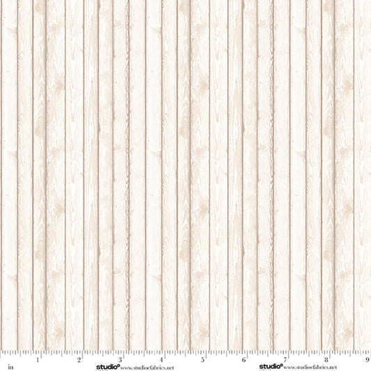 Unexpected Red Woods Planks Cream Rebecca Canale Studio E Cotton Fabric SE-9285-03