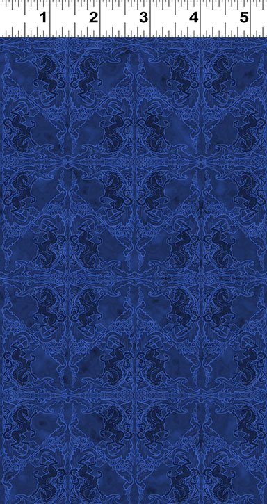 Unicorn Magic Coat of Arms Blue Anne Stokes Clothworks Cotton Fabric CLT-Y4713-90