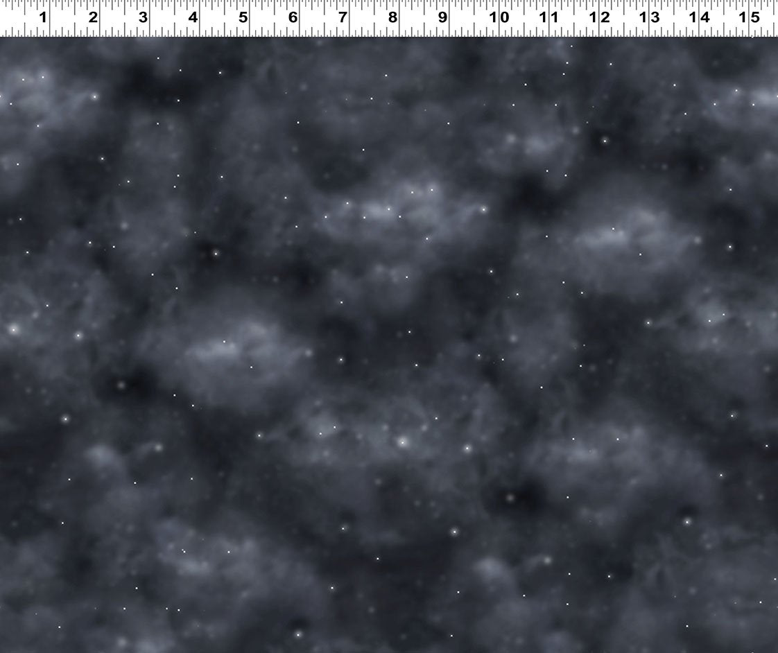 Unicorn Magic Stars Black Anne Stokes Clothworks Cotton Fabric CLT-Y4714-3