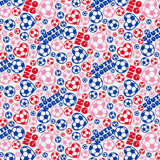 United We Play South Korea Soccer Ball Toss Blue Red Paintbrush Studios Cotton Fabric PBS-120-26557