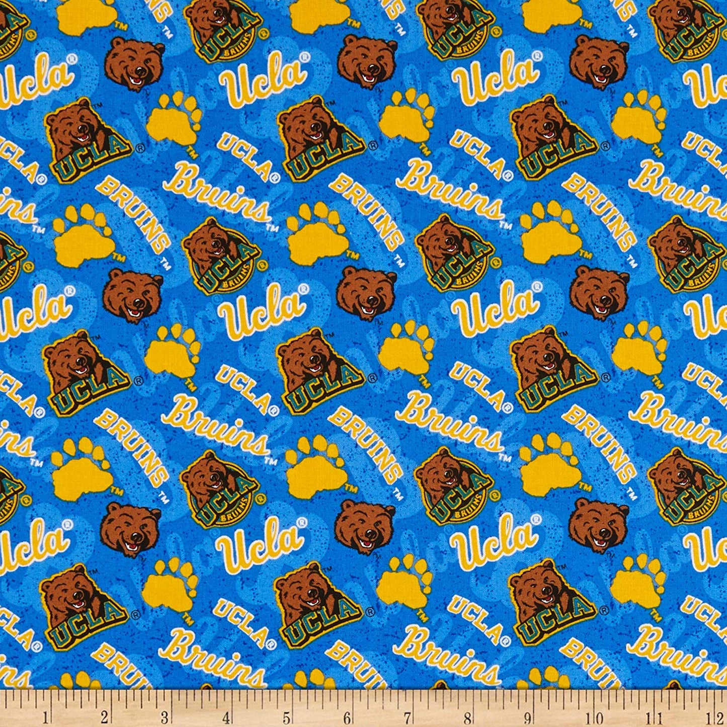 University of California at Los Angeles Bruins NCAA UCLA Tone on Tone Sykel Cotton Fabric