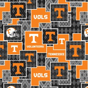 Tennesse Vols NCAA College Argyle Boxes Sykel Cotton Fabric TEN-1371 | US Fabric Shop