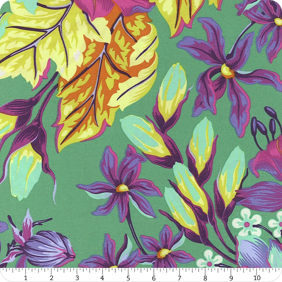 Untamed Hello Dahlia 108" Wide back Neon Cosmic Tula Pink Free Spirit Cotton Fabric