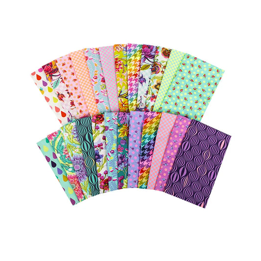 Untamed Neon Half yard Bundle 18"x42" 24pcs Tula Pink Free Spirit Cotton Fabric