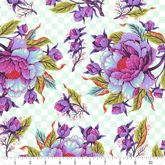 Untamed Peony for your Thoughts Neon Nova Tula Pink Free Spirit Cotton Fabric