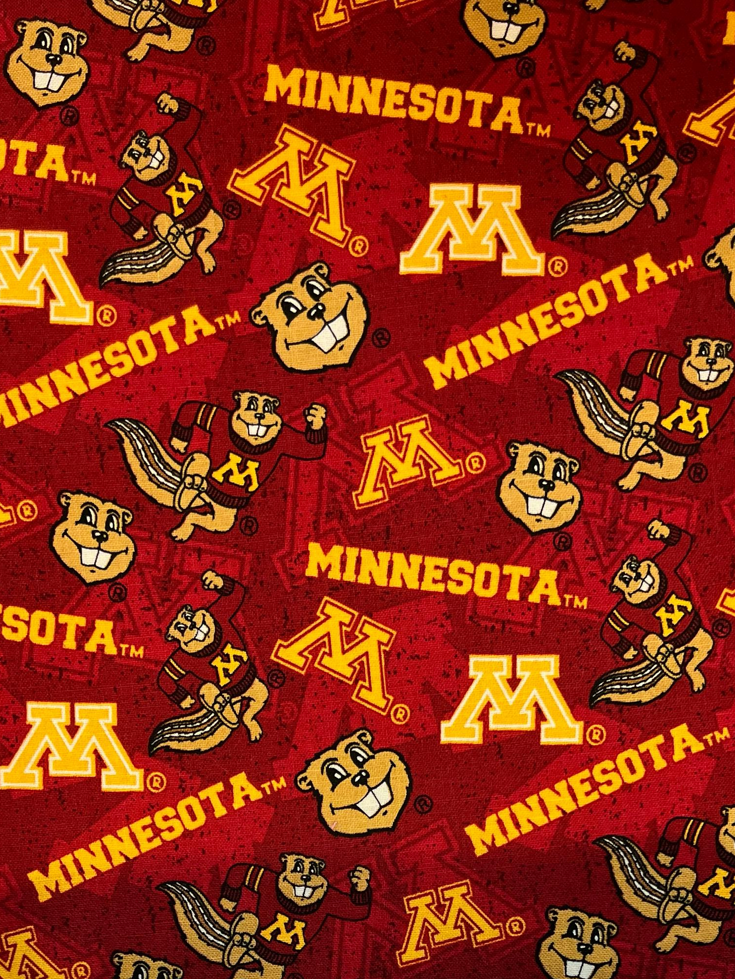 Minnesota Gophers NCAA College Tone on Tone Sykel Cotton Fabric MINN-1178