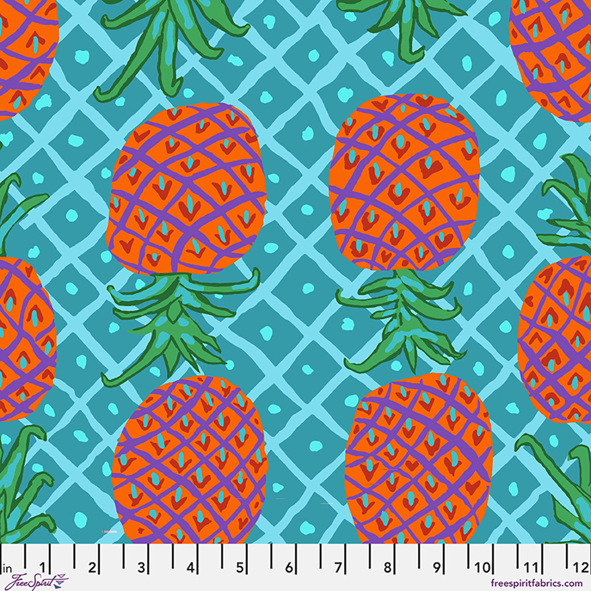 Upside Down Pinepples Red August 2026 Kaffe Fassett Collective Free Spirit Cotton Fabric FS-PWBM108.RED