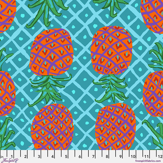 Upside Down Pinepples Red August 2026 Kaffe Fassett Collective Free Spirit Cotton Fabric FS-PWBM108.RED