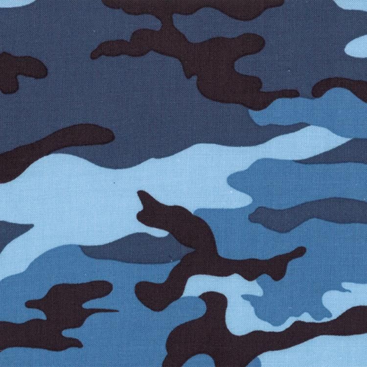 Urban Camo Camouflage Steel Blue Urban Chiks Moda Cotton Fabric MD-30170-21
